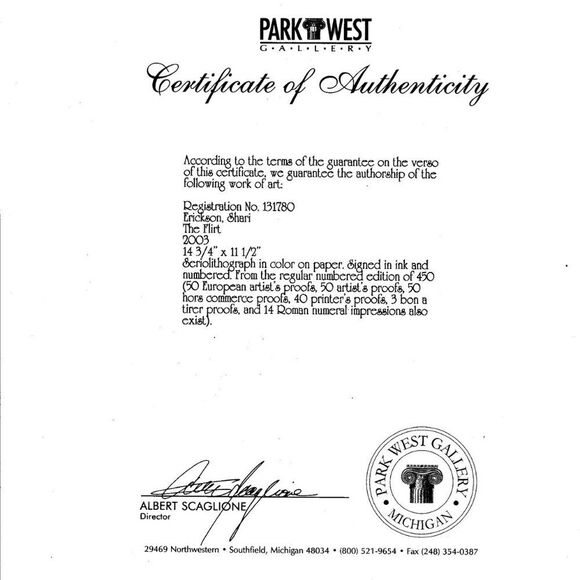 "The Flirt" by Shari Erickson Seriolithograph - Picture 6 of 7